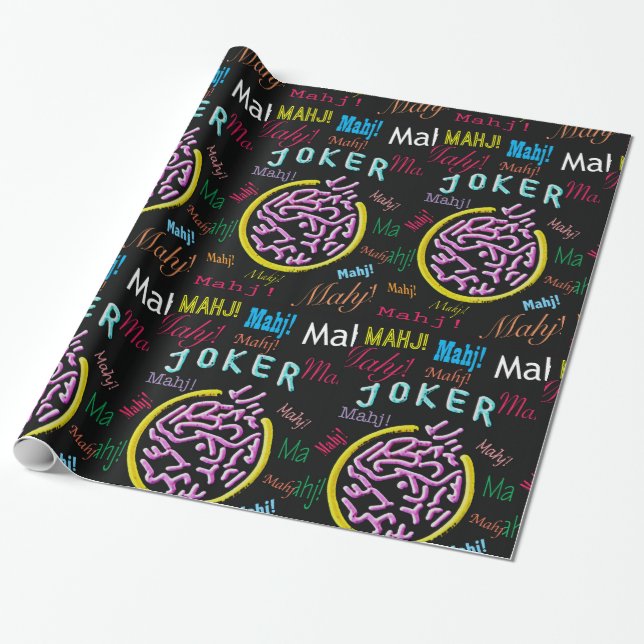 Mah Jongg Joker Wrapping Paper (Unrolled)