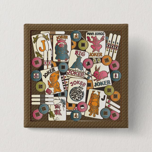 Mah Jongg Jokers 15 Cm Square Badge (Front)