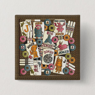 Mah Jongg Jokers 15 Cm Square Badge