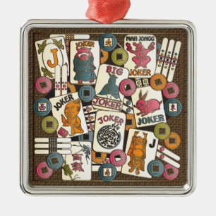Mah Jongg Jokers Metal Tree Decoration