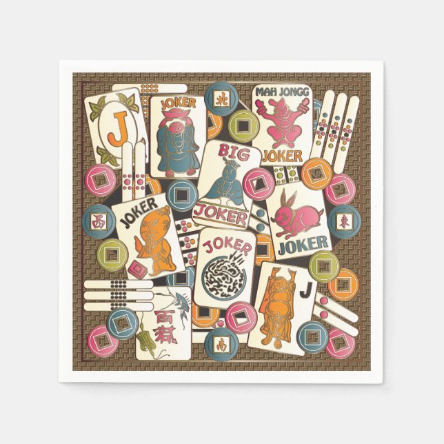 Mah Jongg Jokers Napkin (Front)