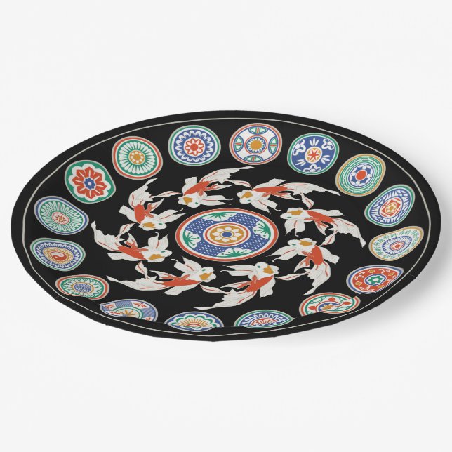 Mah Jongg Koi Paper Plate (Angled)