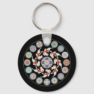Mah Jongg Koi Round Paper Key Ring