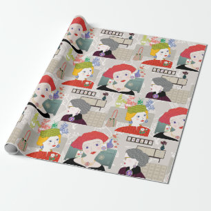 Mah Jongg Lady 03 Wrapping Paper