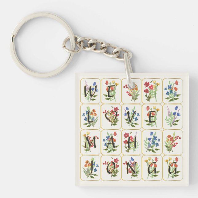 Mah Jongg Love Keychain (Front)