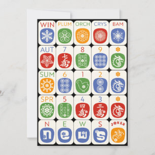 Mah Jongg Modern Flat Card
