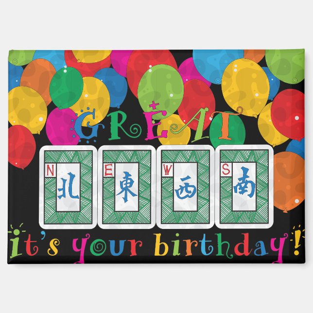 Mah Jongg NEWS Birthday Magnet (Front)