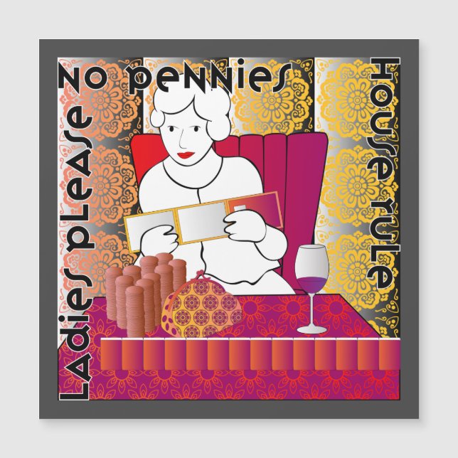 Mah Jongg No Pennies Magnet (Front)