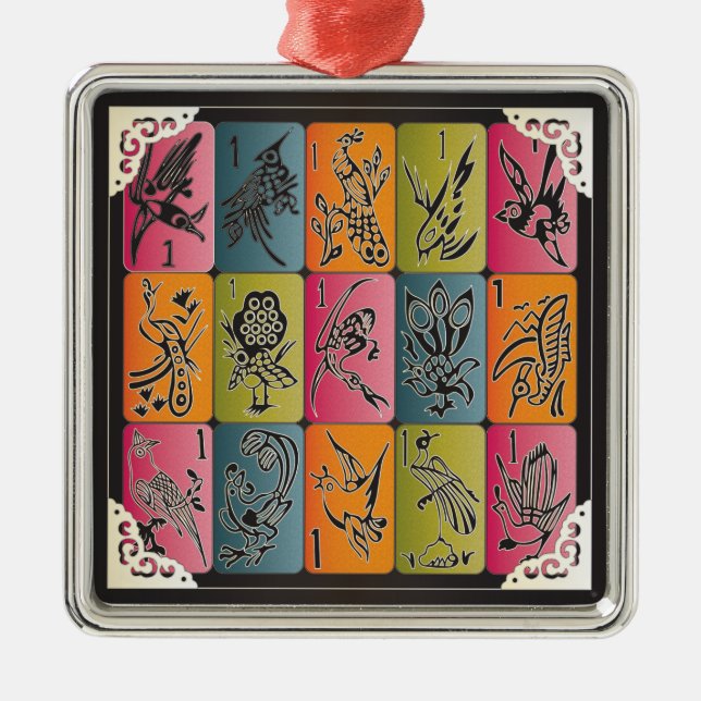 Mah Jongg One Bams Metal Ornament (Front)