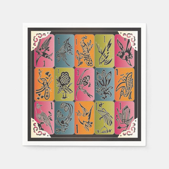 Mah Jongg One Bams Napkin (Front)