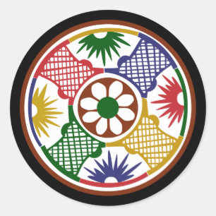 Mah Jongg One Circle Classic Round Sticker