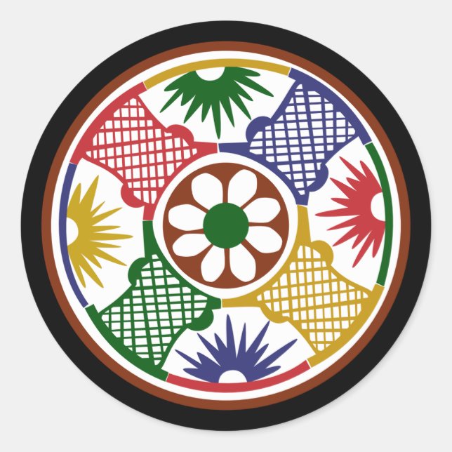 Mah Jongg One Circle Classic Round Sticker (Front)