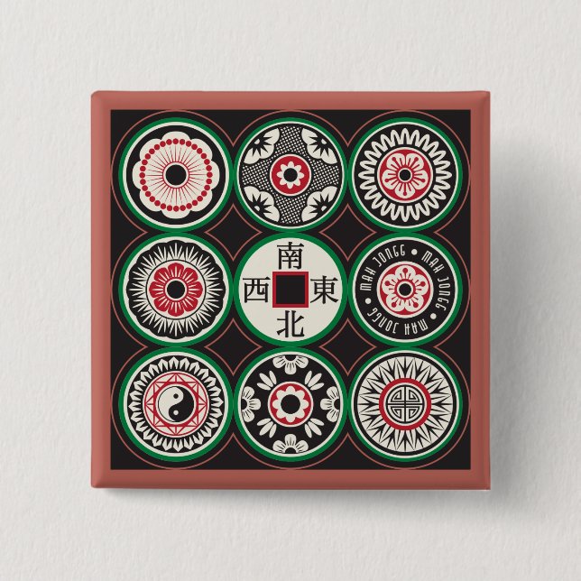 Mah Jongg One Dots Coin Button (Front)