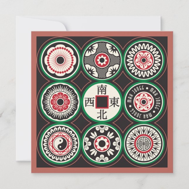 Mah Jongg One Dots Coin Flat Card (Front)