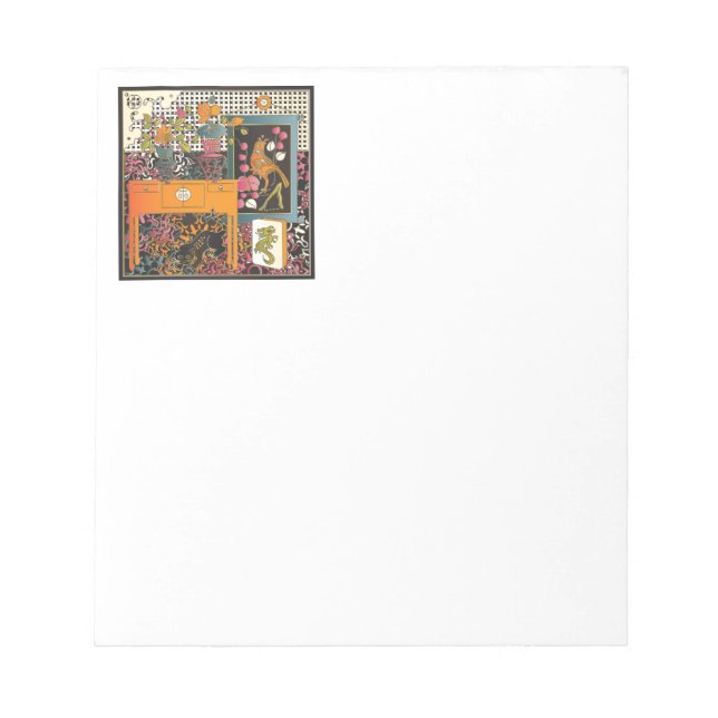 Mah Jongg Orange Table Notepad (Front)