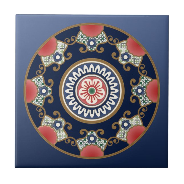 Mah Jongg Patterns Ceramic Tile (Front)