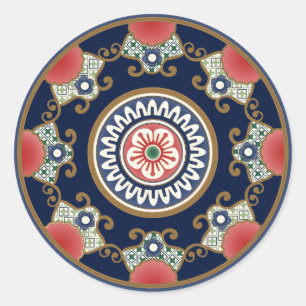 Mah Jongg Patterns Classic Round Sticker