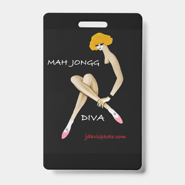Mah Jongg Plastic Badge ID Badge (Front)