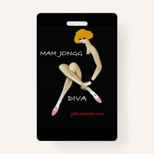 Mah Jongg Plastic Badge ID Badge