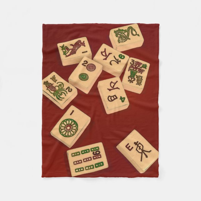 Mah Jongg Play Fleece Blanket (Front)
