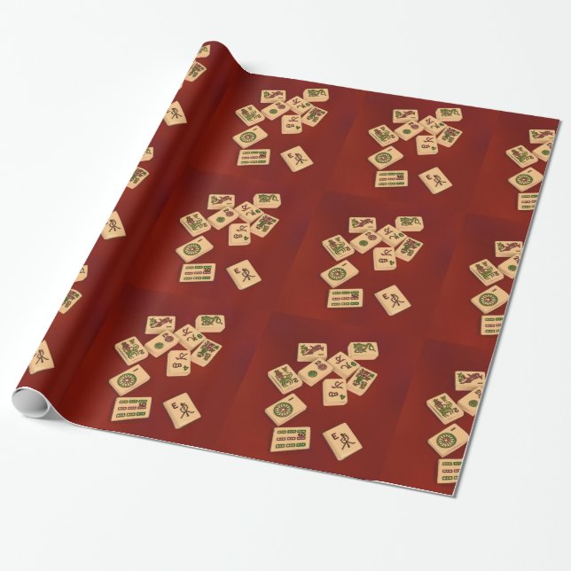 Mah Jongg Play Wrapping Paper (Unrolled)