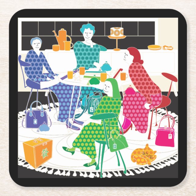 Mah Jongg Polka-Dots Coasters (Front)