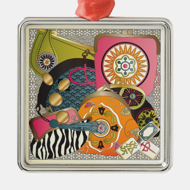 Mah Jongg Purses Metal Ornament (Front)