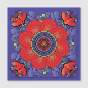 Mah Jongg Roses Magnet Card