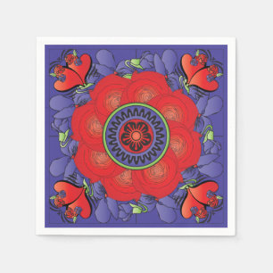 Mah Jongg Roses Napkins