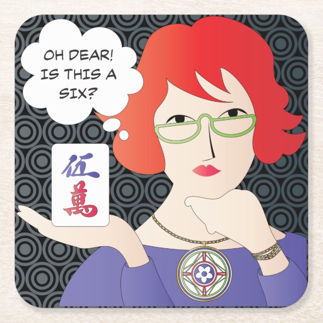 Mah Jongg Sayings Cracks Coaster (Front)