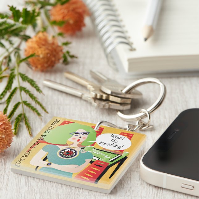 Mah Jongg Sayings Kvetching Key Ring (Front Right)