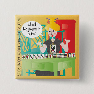 Mah Jongg Sayings No Jokers 15 Cm Square Badge