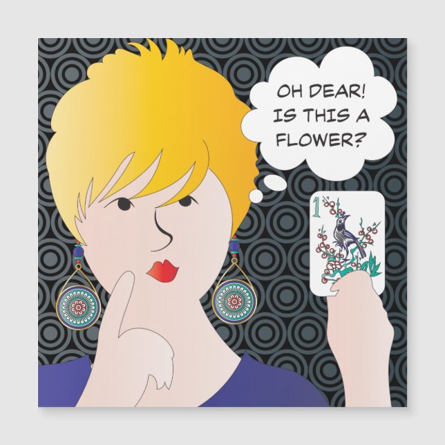 Mah Jongg Sayings One Bam Magnet Card (Front)