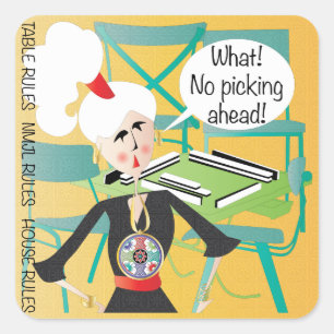 Mah Jongg Sayings Picking Ahead Square Sticker