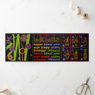 Mah Jongg Seasons Birthday Tri-Fold Card