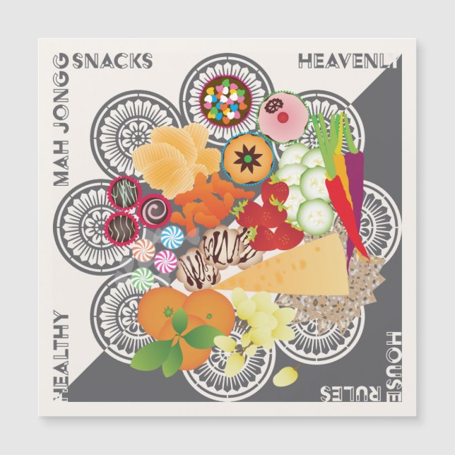 Mah Jongg Snacks Magnet Card (Front)