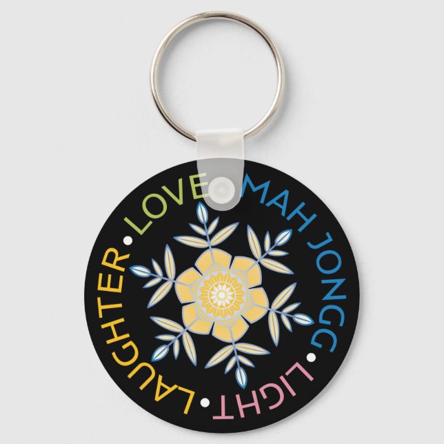 Mah Jongg Snowflakes Keychain (Front)