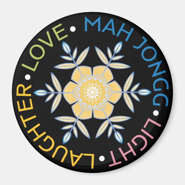 Mah Jongg Snowflakes Magnet (Front)