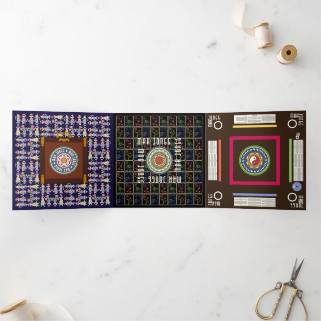 Mah Jongg Squares Trifold Card (Inside)
