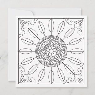 Mah Jongg Starburst Dots Card for Colouring