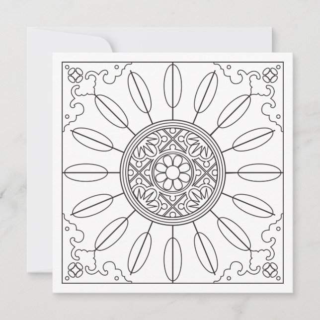 Mah Jongg Starburst Dots Card for Colouring (Front)