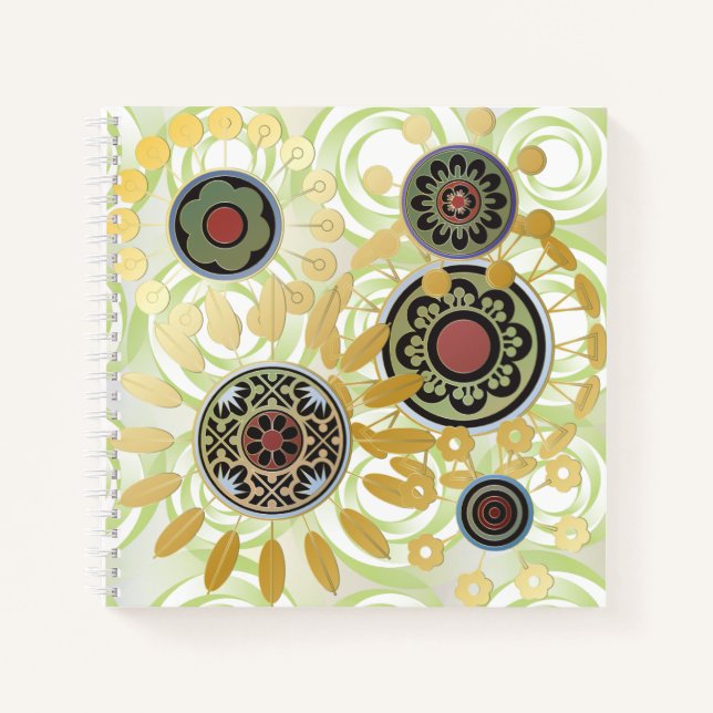 Mah Jongg Starburst Dots Notebook (Front)