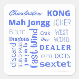 Mah Jongg sticker in blue