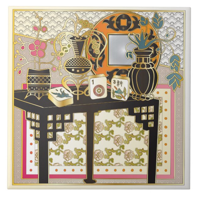 Mah Jongg Table Ceramic Tile (Front)