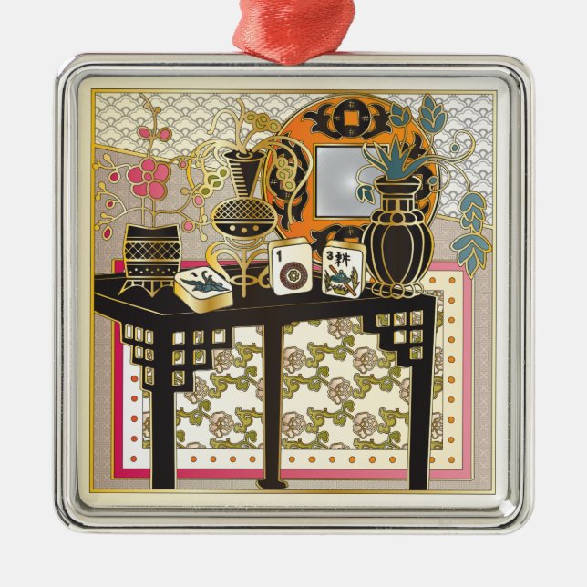 Mah Jongg Table Metal Tree Decoration (Front)