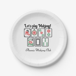 Mah jongg Tiles #1 “Let’s play Mahjong!” Paper Plate
