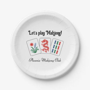 Mah jongg Tiles #2 “Let’s play Mahjong!” Napkins Paper Plate