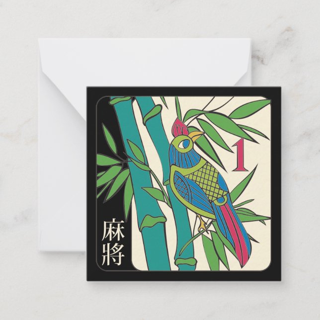 Mah Jongg Tiles Bird Card Small (Front)