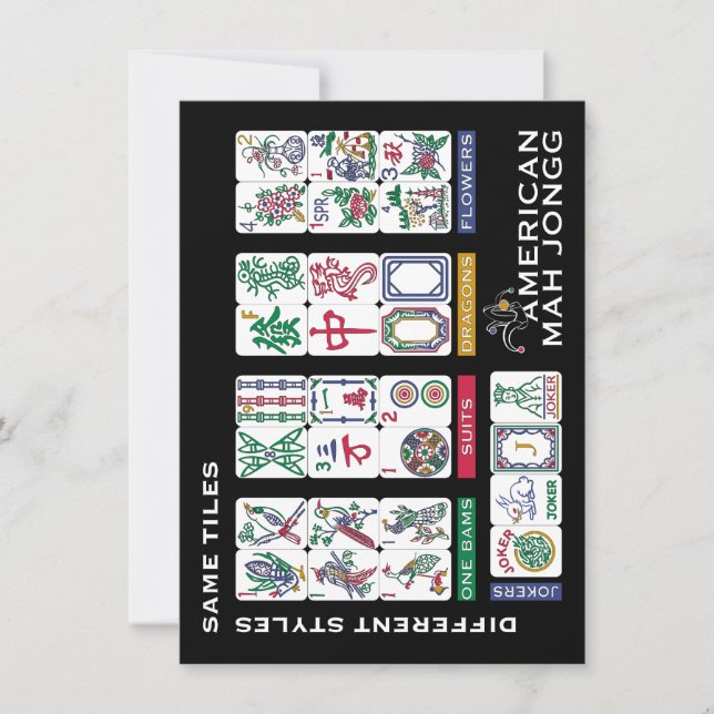 Mah Jongg Tiles Same Flat Card (Front)