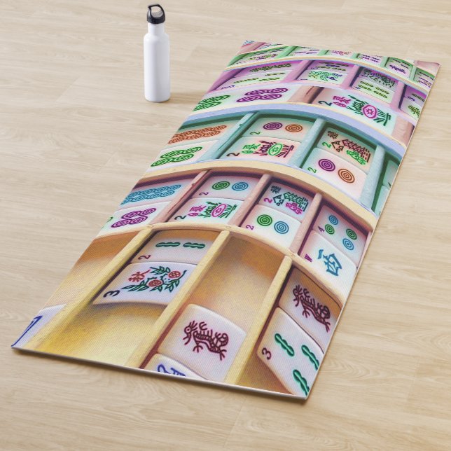 Mah jongg Tromp L'oeil Yoga Mat (In Situ)